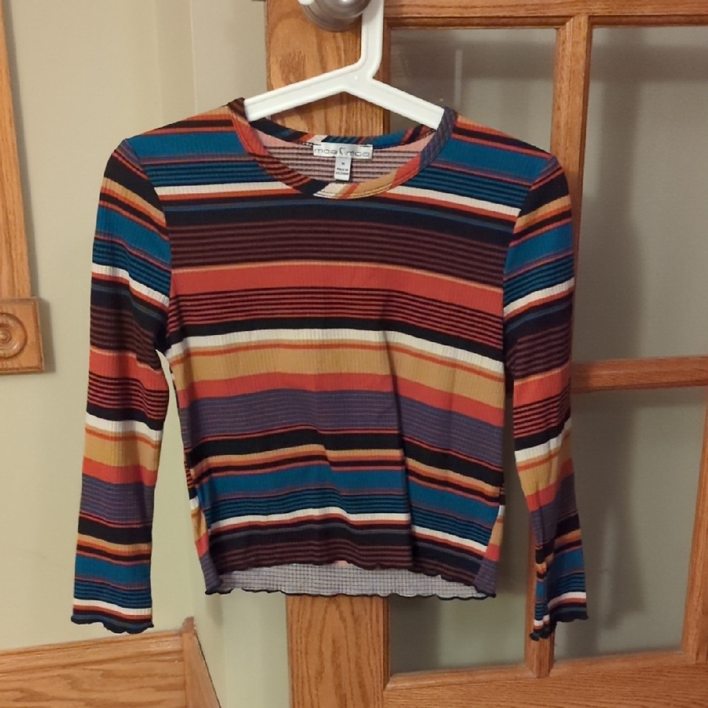 Forever 21 Colorful Striped Long Sleeve Top